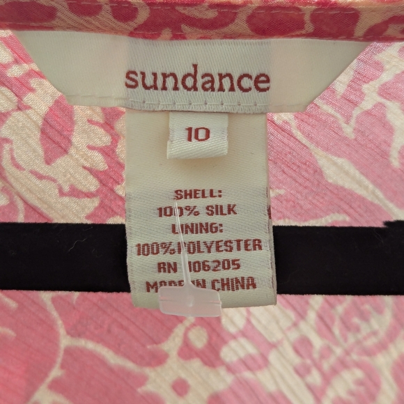 Sundance 🌸 Wine Song Coral Floral Midi Dress Silk Sz 10 - Picture 2 of 6